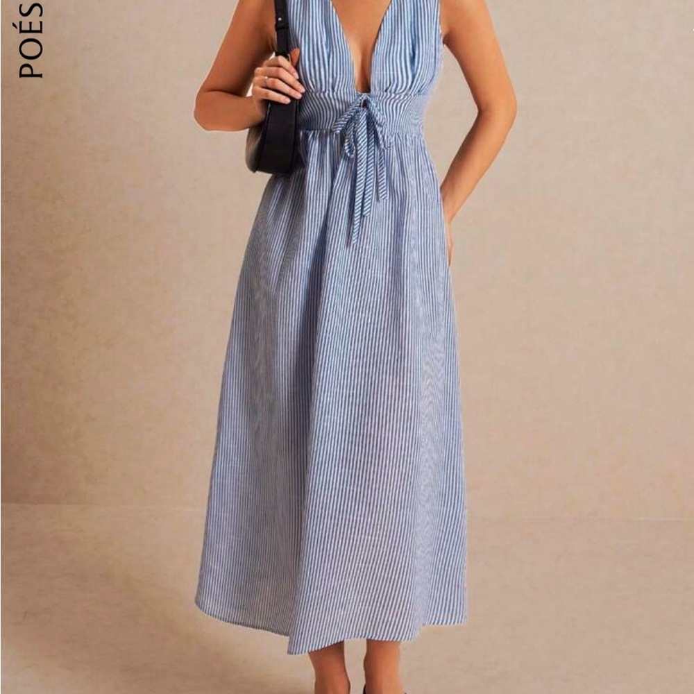 Blue Striped Women's Dress